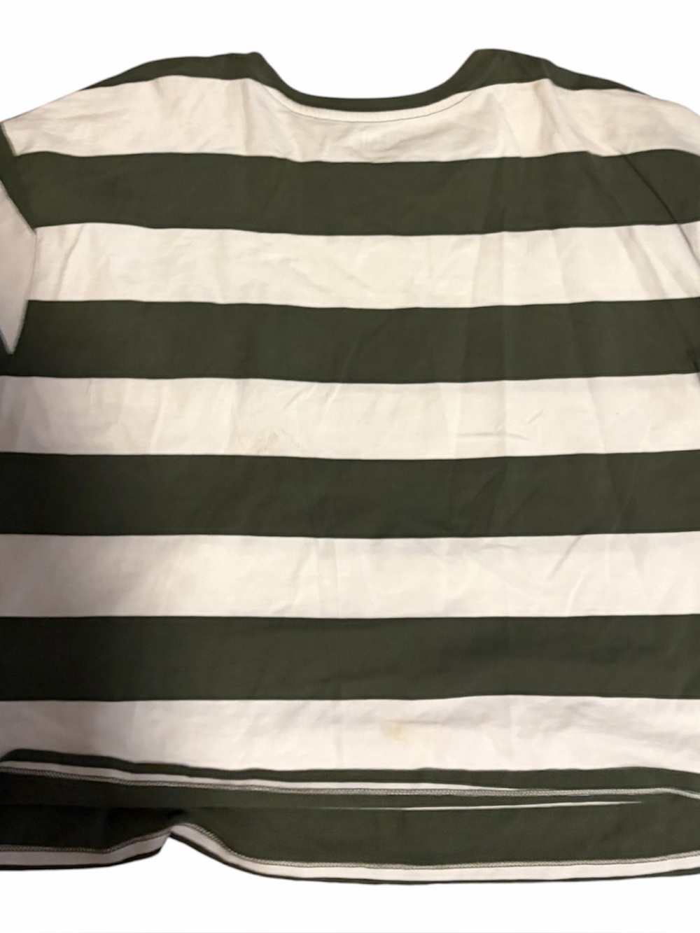 Time and Tru Olive & White Striped Tee